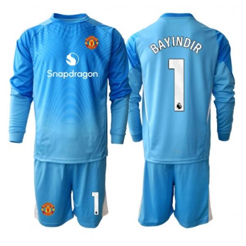 Maglia Calcio Manchester United Altay Bayindir #1 Portiere Prima Divisa Bambino 2025-26 Manica Lunga (+ pantaloncini)